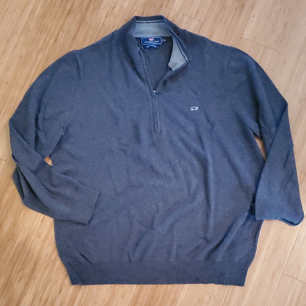 Vineyard Vines Men's Charcoal Zip-Up Sweater
